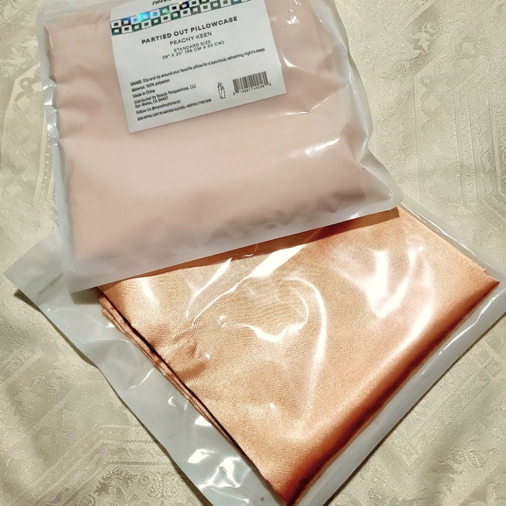 NEW! REFRESHMENTS Partied Out Pillowcase Duo in Peachy Keen in Standard Size